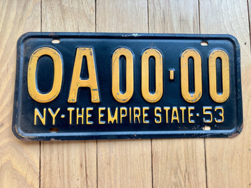 1953 New York Sample License Plate