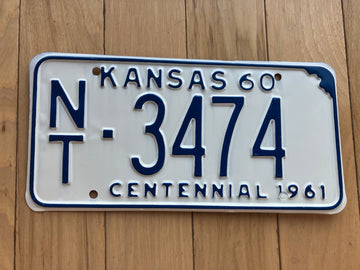 1960 Kansas License Plate