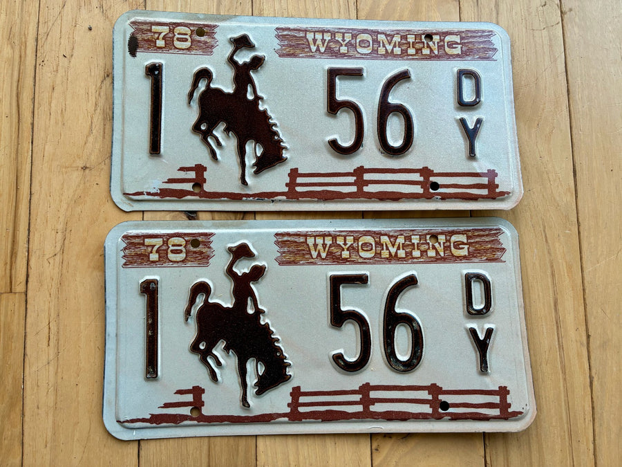 1978 Pair of Wyoming License Plates