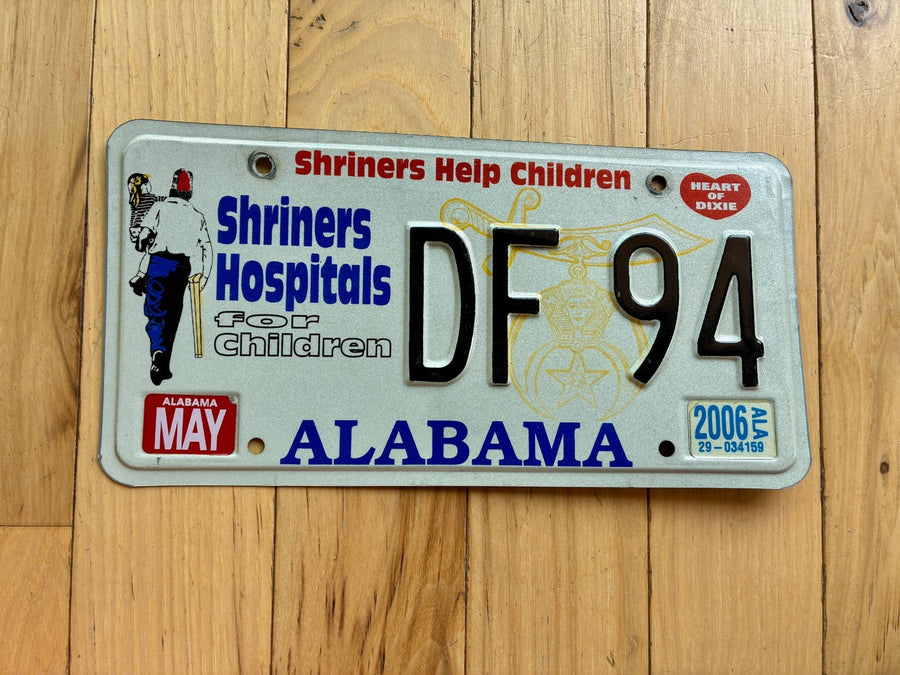 2006 Alabama Shriners Hospitals License Plate