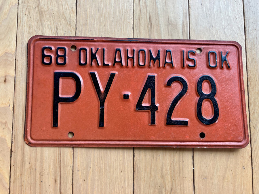 1968 Oklahoma License Plate
