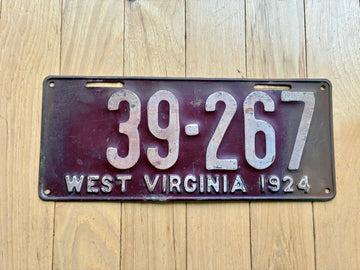 1924 West Virginia License Plate