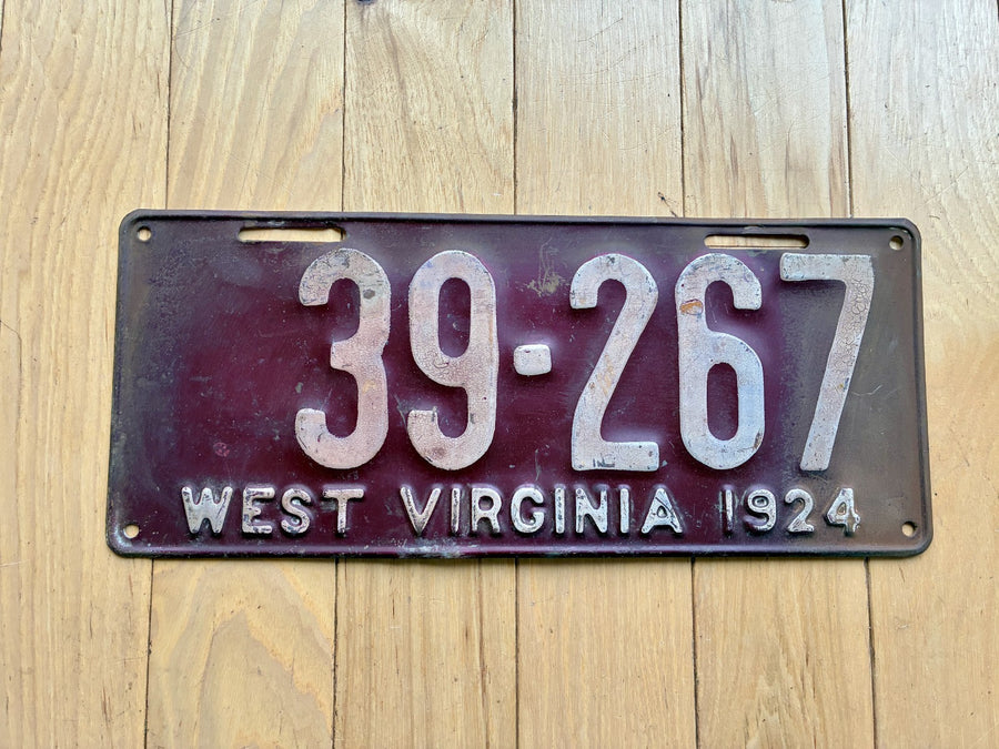 1924 West Virginia License Plate
