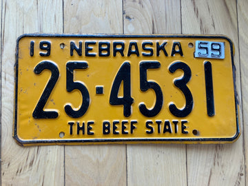 1959 Nebraska License Plate