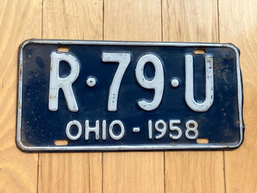 1958 Ohio License Plate