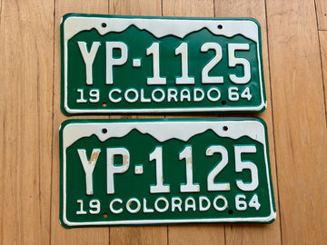Pair of 1964 Colorado License Plates
