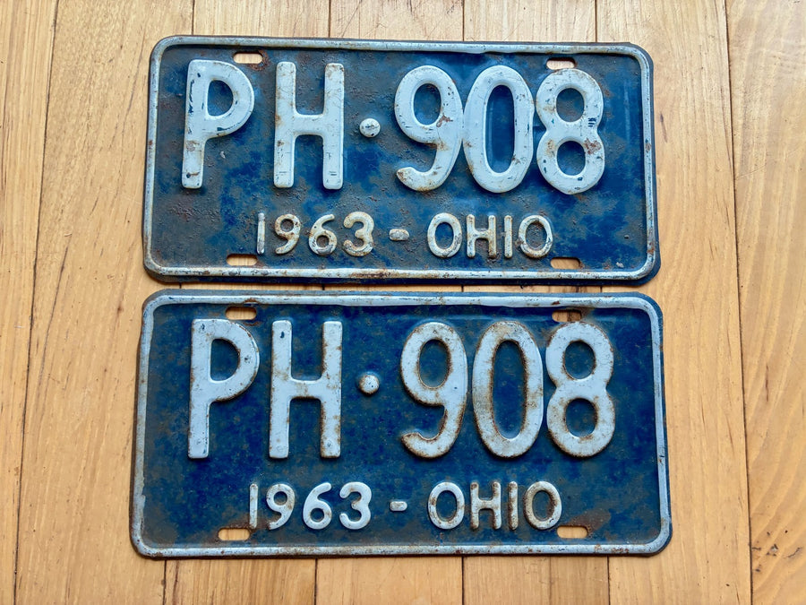 Pair of 1963 Ohio License Plates