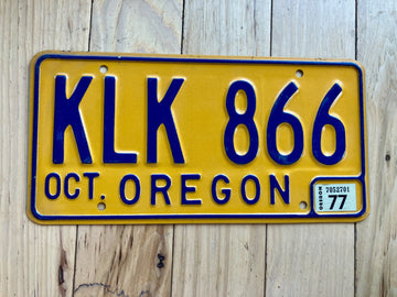 1977 Oregon License Plate