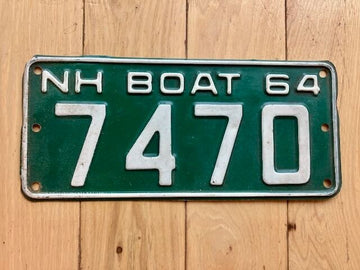 1964 New Hampshire Boat License Plate