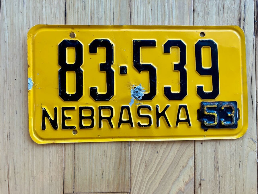 1953 Nebraska License Plate