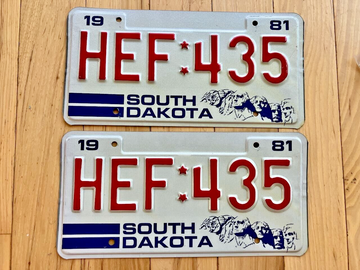 Pair Of 1981 South Dakota License Plates