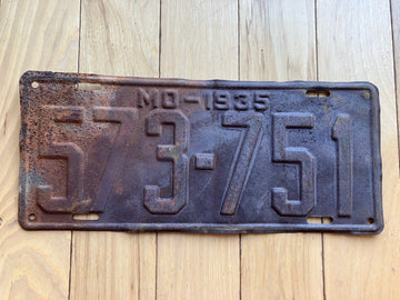 1935 Missouri License Plate