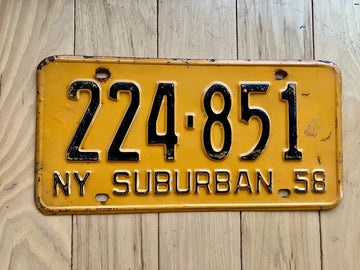 1958 New York Suburban License Plate