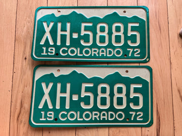 Pair of 1972 Colorado License Plates