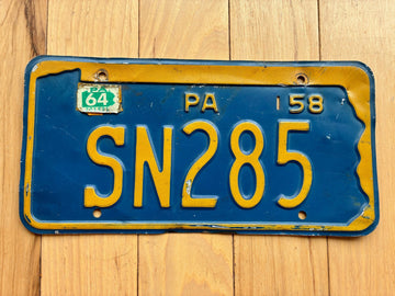 1958 1964 Pennsylvania License Plate
