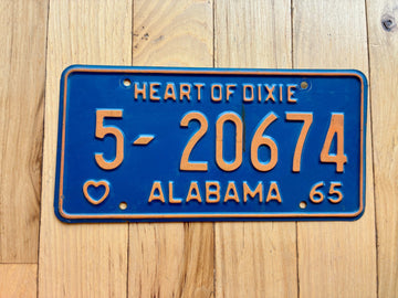 1965 Alabama License Plate
