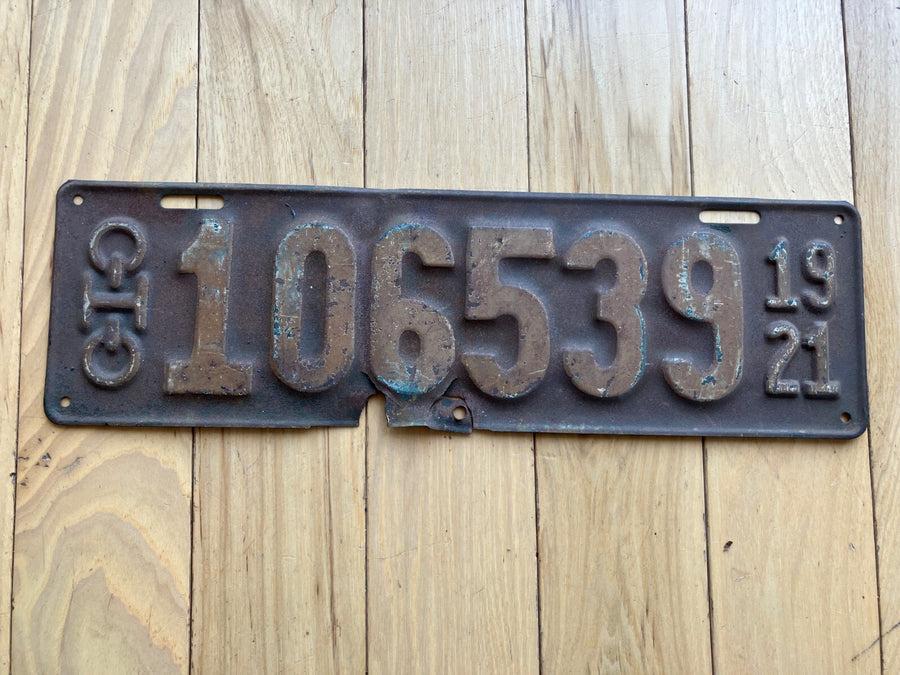 1921 Ohio License Plate