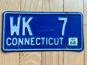 1968 Connecticut License Plate