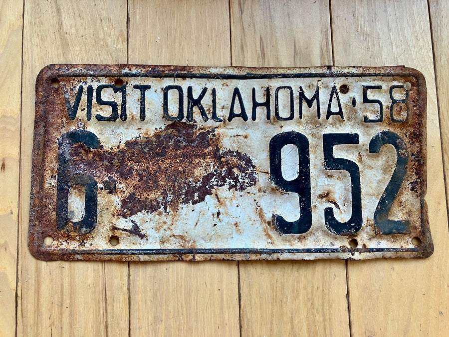 1958 Oklahoma License Plate