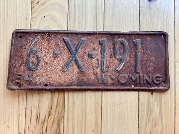 1954 Wyoming License Plate