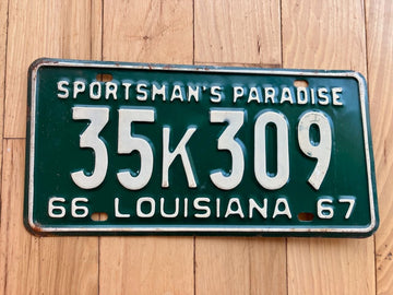 1966/ 1967 Louisiana License Plate