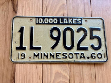 1960 Minnesota License Plate