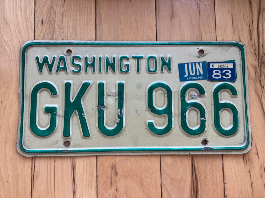 1968 to 1986 Washington State License Plate W/ 1983 Tab