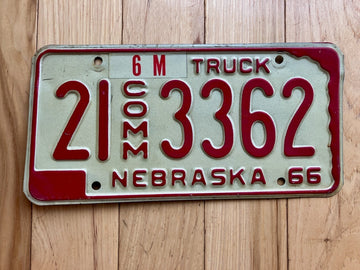 1966 Nebraska Commercial Truck License Plate