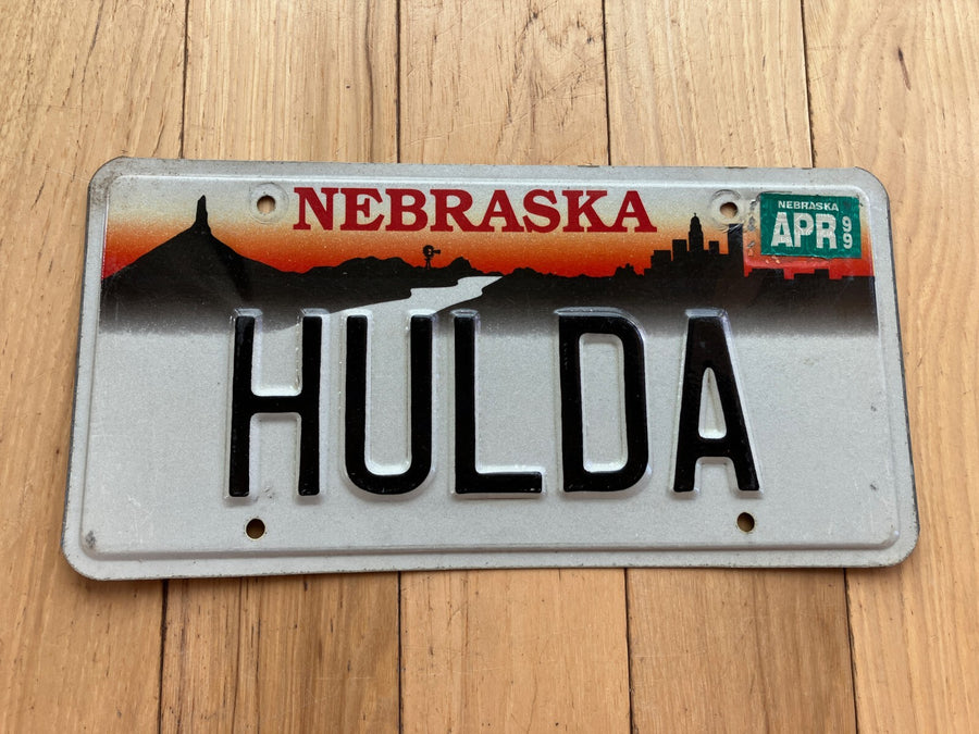 1999 Nebraska Vanity License Plate - HULDA