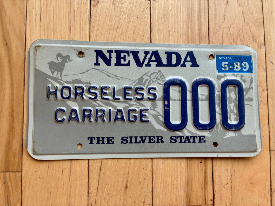 1989 Nevada Horseless Carriage Sample License Plate – RusticPlates
