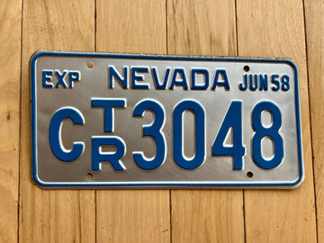 1958 Nevada Trailer License Plate