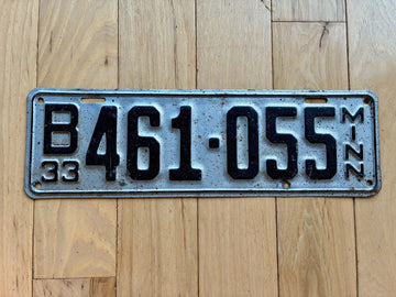 1933 Minnesota License Plate