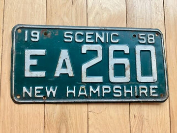 1958 New Hampshire License Plate