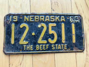 1960 Nebraska License Plate W/ 1961 Tab