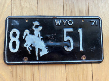 1971 Wyoming License Plate