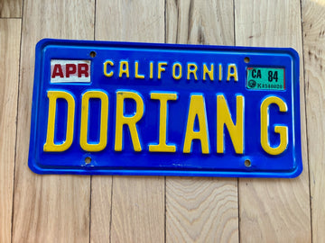 1984 California Vanity License Plate - DORIAN G