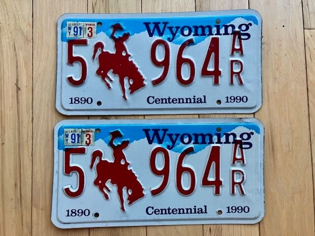 Pair of 1991 Wyoming License Plates