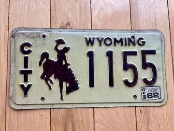 1982 Wyoming City License Plate