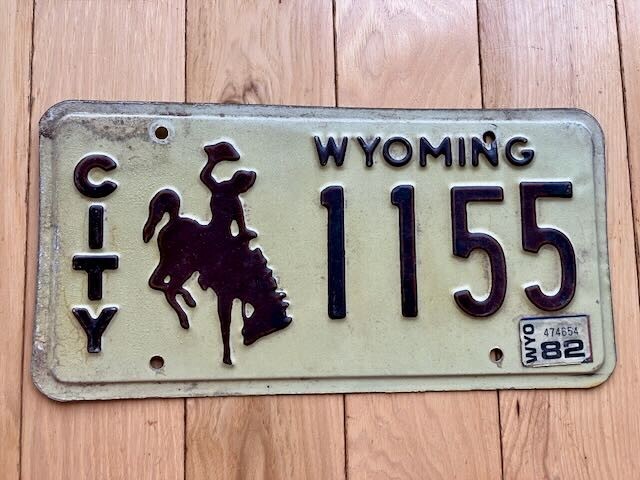 1982 Wyoming City License Plate