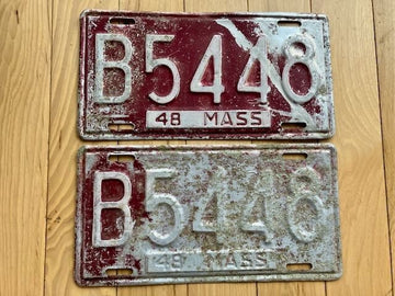 Pair of 1948 Massachusetts License Plates