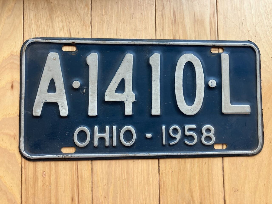 1958 Ohio License Plate