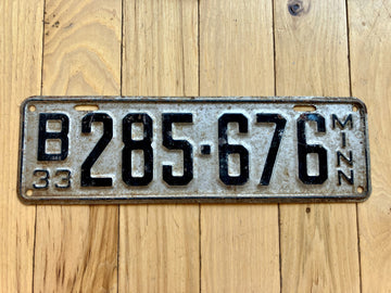 1933 Minnesota License Plate