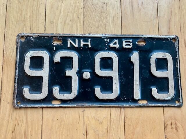 1946 New Hampshire License Plate