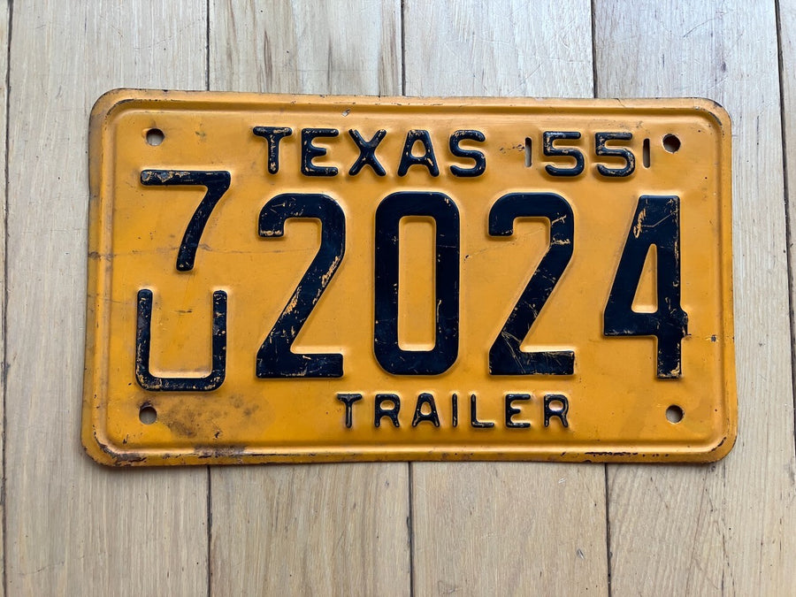 1955 Texas Trailer License Plate