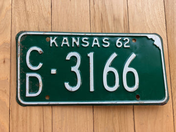 1962 Kansas License Plate