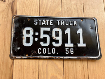 1956 Colorado State Truck License Plate