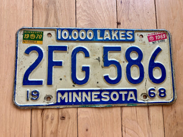 1968 1969 1970 Minnesota License Plate