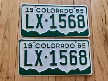 Pair of 1965 Colorado License Plates