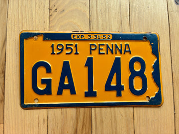1951 1952 Pennsylvania License Plate