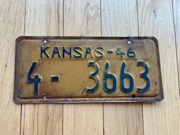 1946 Kansas License Plate